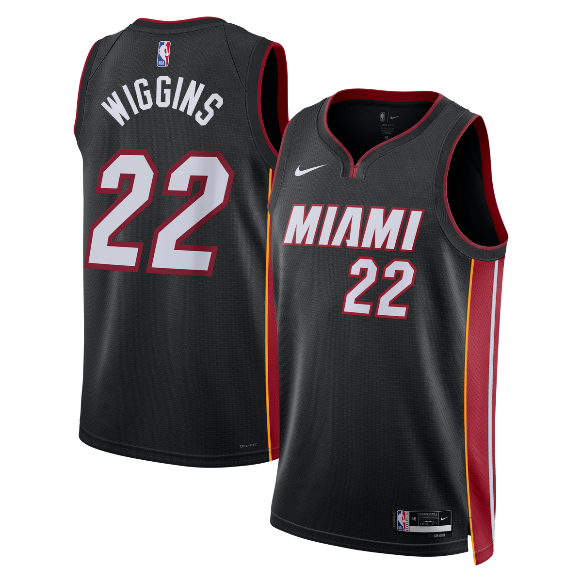 Miami Heat Icon Edition Swingman Basketball Jersey- Black- Andrew Wiggins- Unisex basketball fan jersey