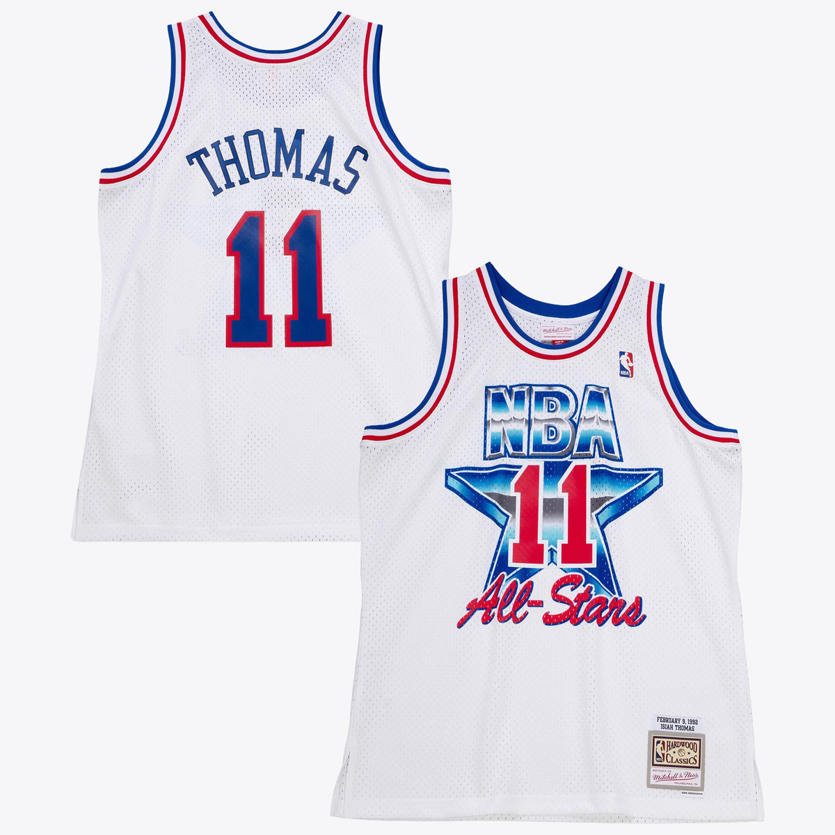 NBA Isiah Thomas 1992 All- Star East Authentic Basketball Jersey- White basketball fan jersey