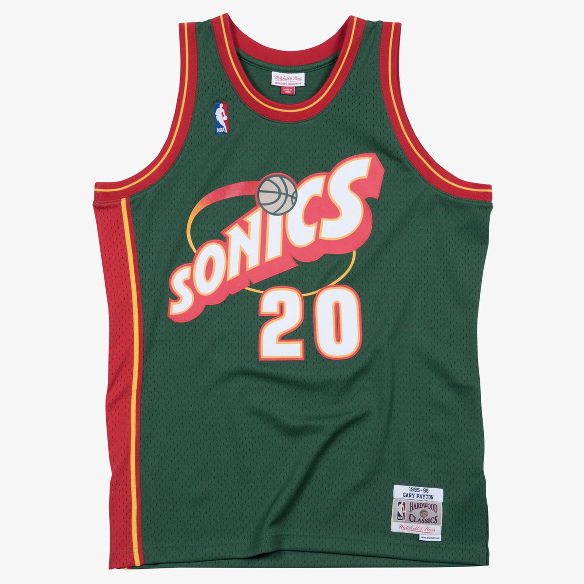 Seattle Supersonics Swingman Basketball Jersey Road Gary Payton 1995- 96 basketball fan jersey