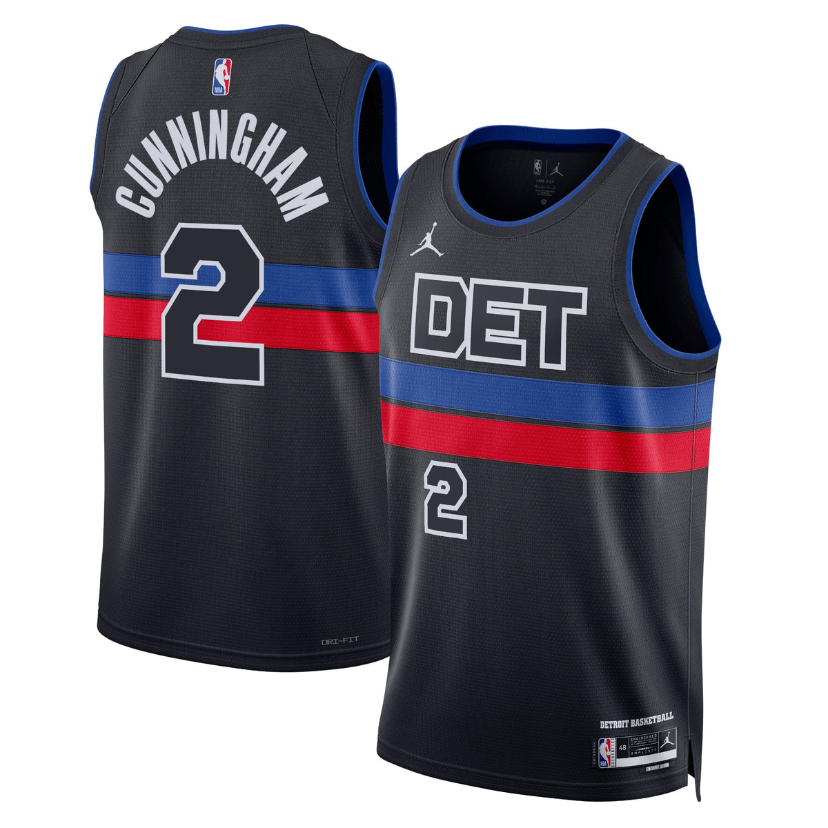 Detroit Pistons Statement Edition Swingman Basketball Jersey- Blue- Cade Cunningham- Unisex basketball fan jersey