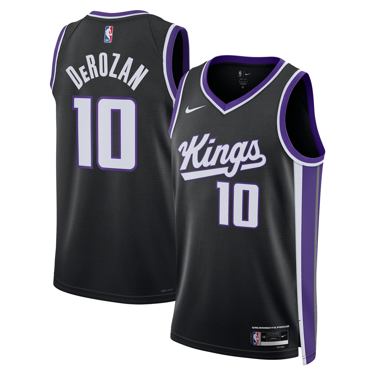 Sacramento Kings Icon Edition Swingman Basketball Jersey- Black- DeMar DeRozan- Unisex basketball fan jersey