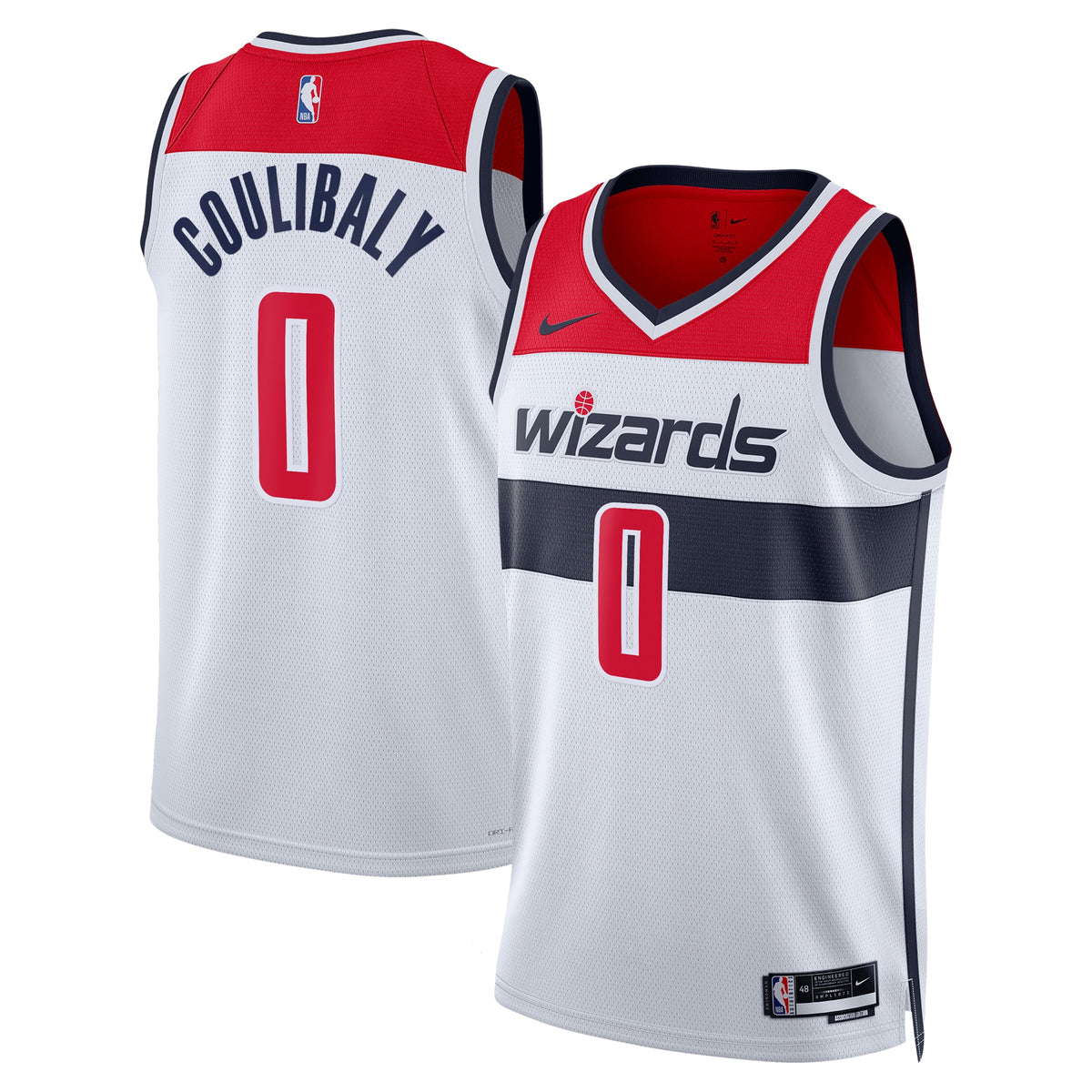 Washington Wizards Association Edition Swingman Basketball Jersey- White- Bilal Coulibaly- Unisex basketball fan jersey