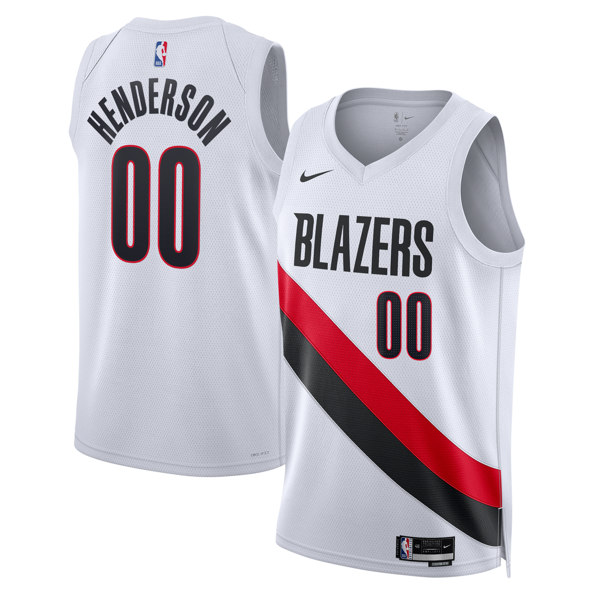 Portland Trail Blazers Replica Association Edition Swingman Basketball Jersey- White- Scoot Henderson- Unisex basketball fan