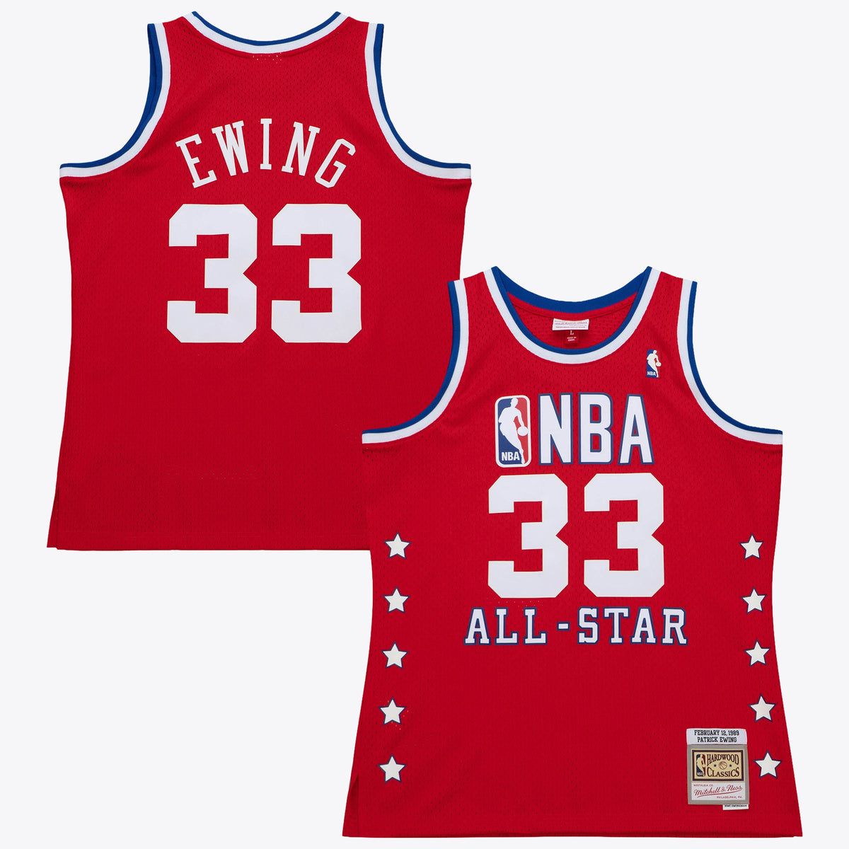 NBA Patrick Ewing 1989 All- Star Swingman Authentic Basketball Jersey- Scarlet basketball fan jersey