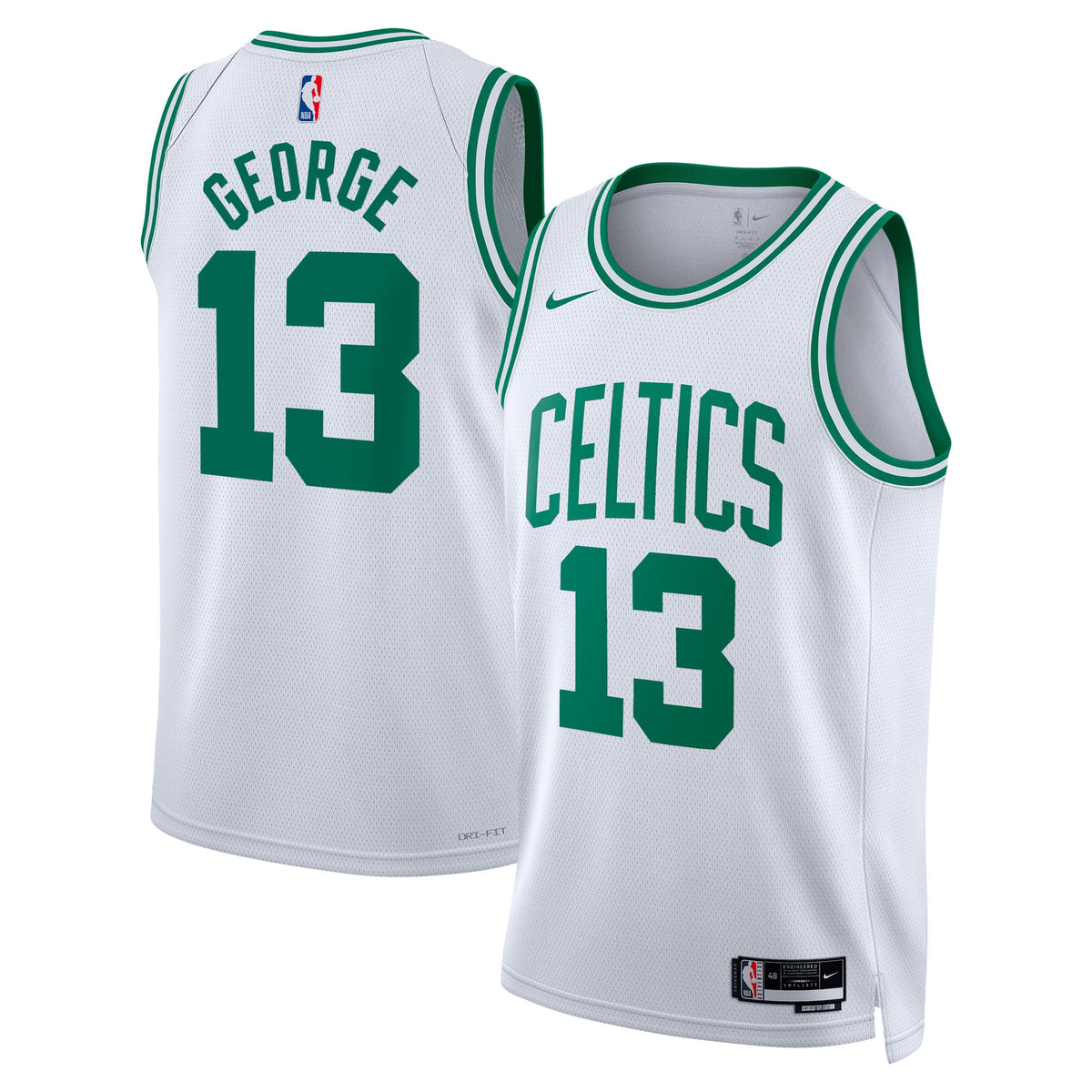 Boston Celtics Association Edition Swingman Basketball Jersey- White- Paul George- Unisex basketball fan jersey