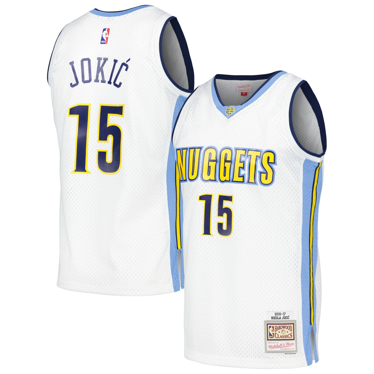 Nikola Jokic White Denver Nuggets 2016/17 Throwback Swingman Basketball Jersey basketball fan jersey