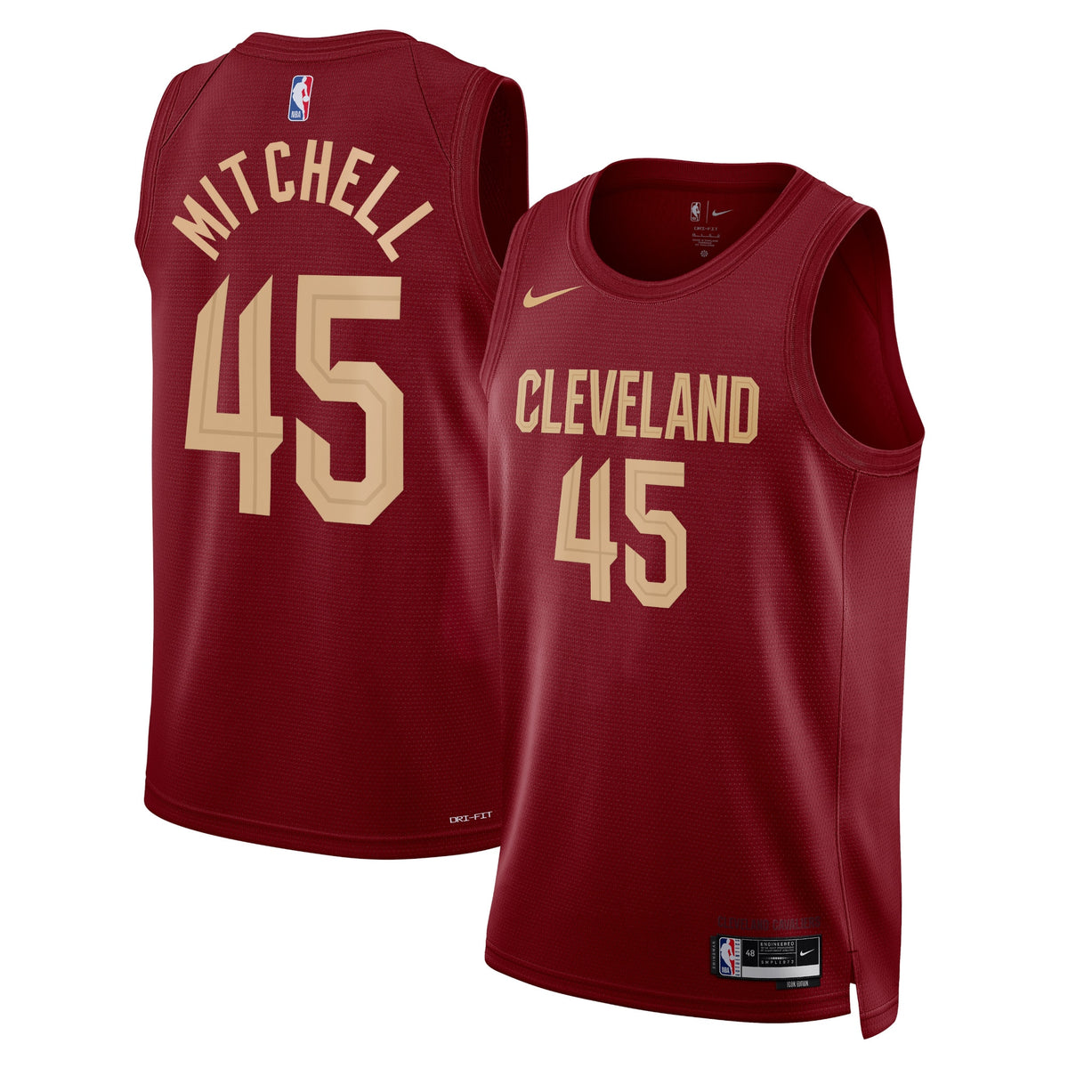 Cleveland Cavaliers Icon Edition Swingman Basketball Jersey- Maroon- Donovan Mitchell- Unisex basketball fan jersey