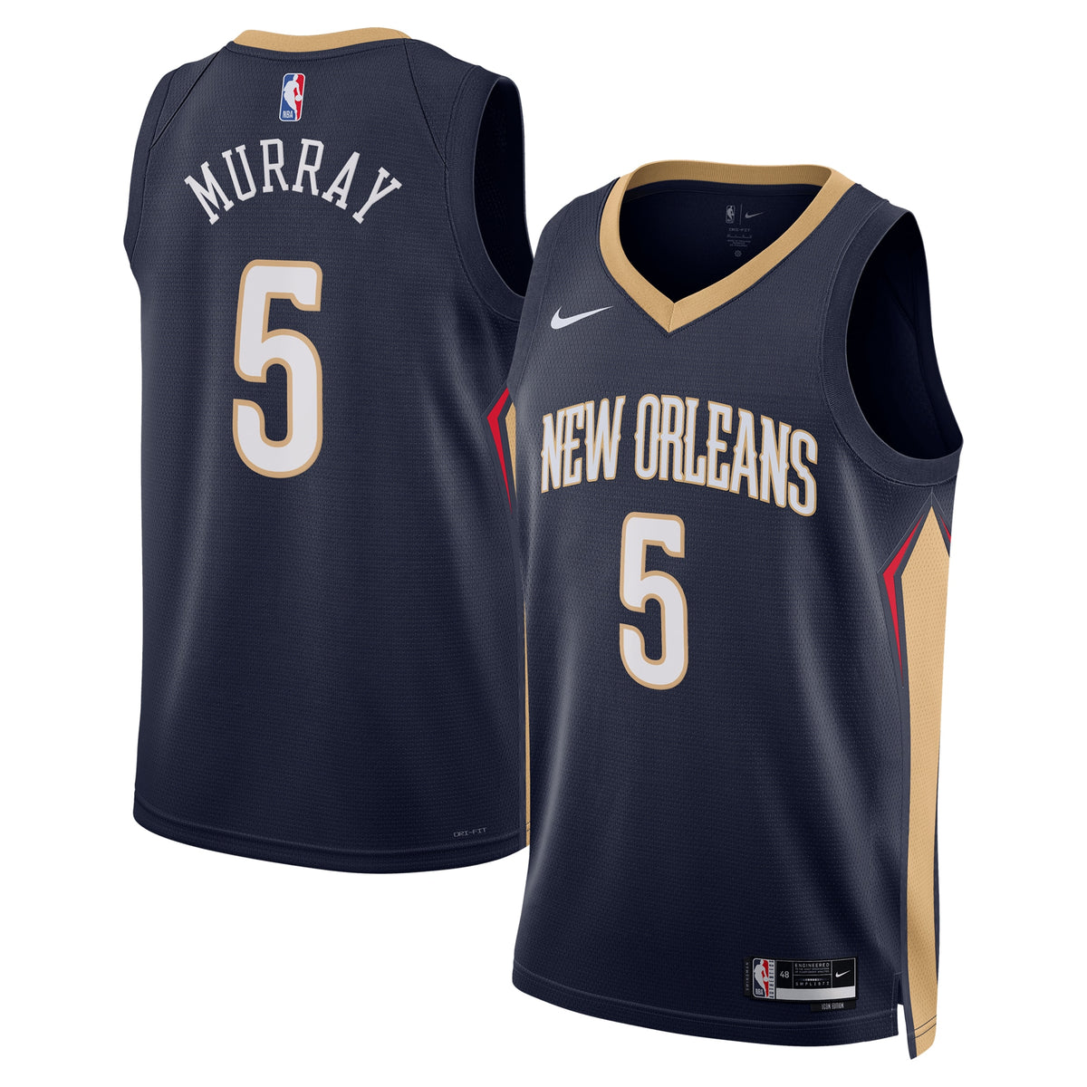 New Orleans Pelicans Icon Edition Swingman Basketball Jersey- Navy- Dejounte Murray- Unisex basketball fan jersey