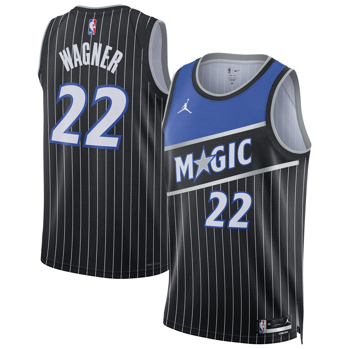 Orlando Magic Brand Statement Edition Swingman Basketball Jersey- Black- Franz Wagner- Unisex basketball fan jersey