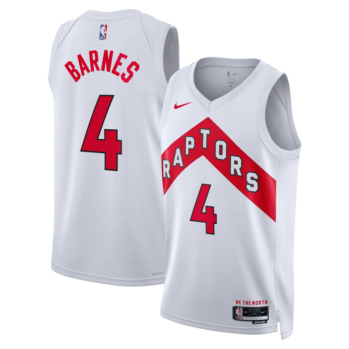 Toronto Raptors Association Edition Swingman Basketball Jersey- White- Scottie Barnes- Unisex basketball fan jersey