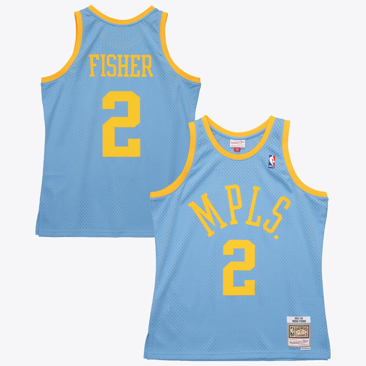 Los Angeles Lakers Derek Fisher 2001 Swingman Authentic Basketball Jersey- Columbia Blue basketball fan jersey