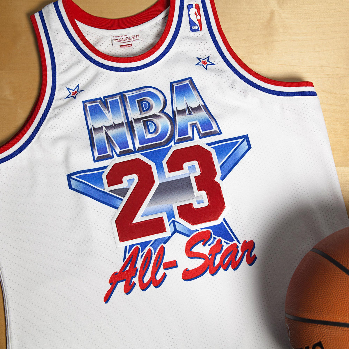 NBA All- Star East Michael 1991 Authentic Basketball Jersey by- White basketball fan jersey