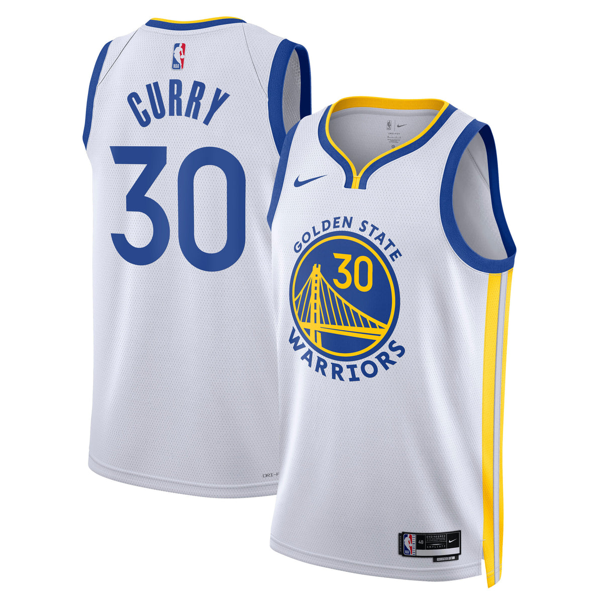 Golden State Warriors Association Swingman Basketball Jersey- Stephen Curry- Unisex basketball fan jersey