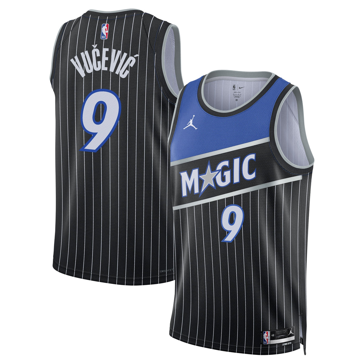 Orlando Magic Brand Statement Edition Basketball Jersey- Black- Nikola Vučević- Unisex basketball fan jersey