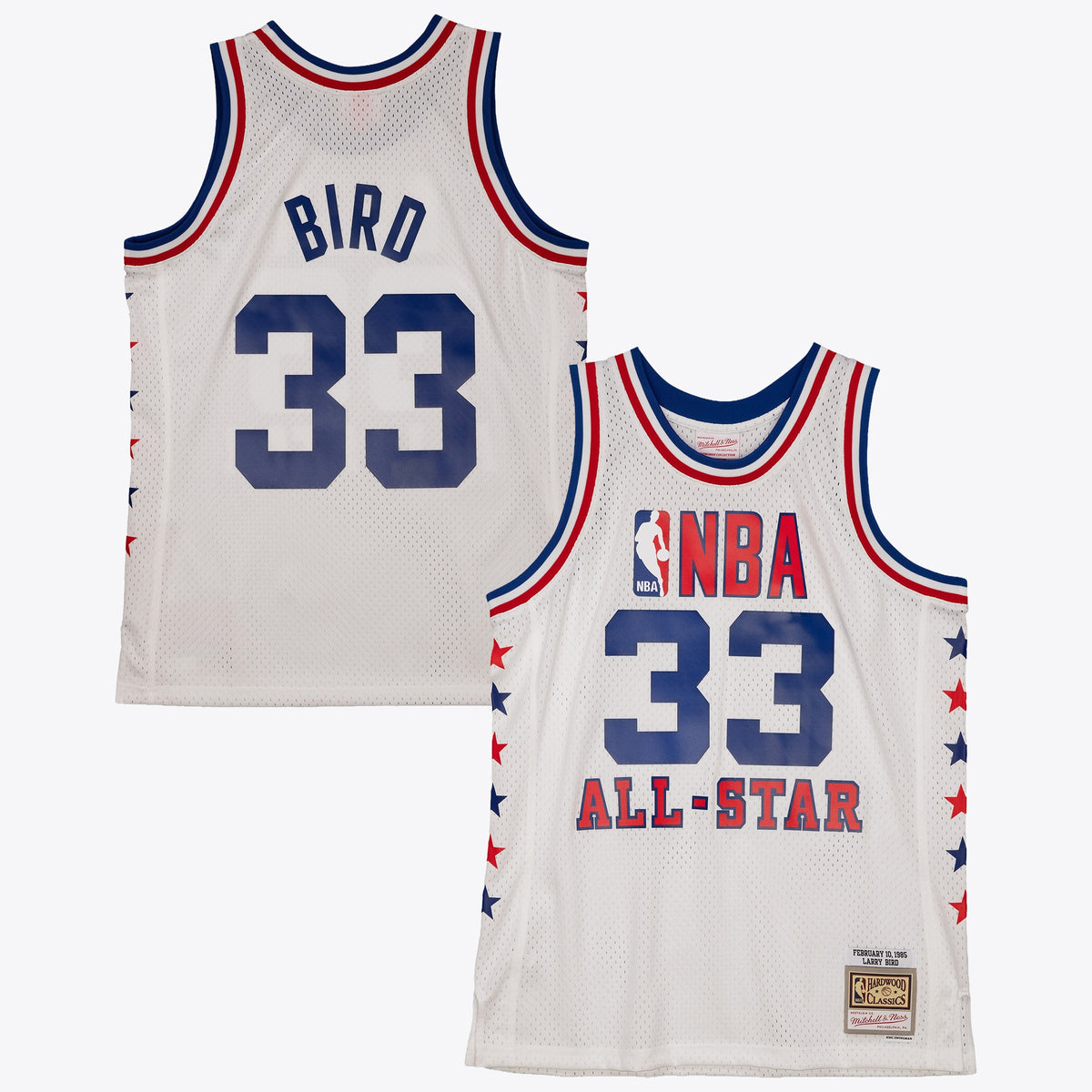 NBA Larry Bird 1985 All- Star Swingman Authentic Basketball Jersey- White basketball fan jersey
