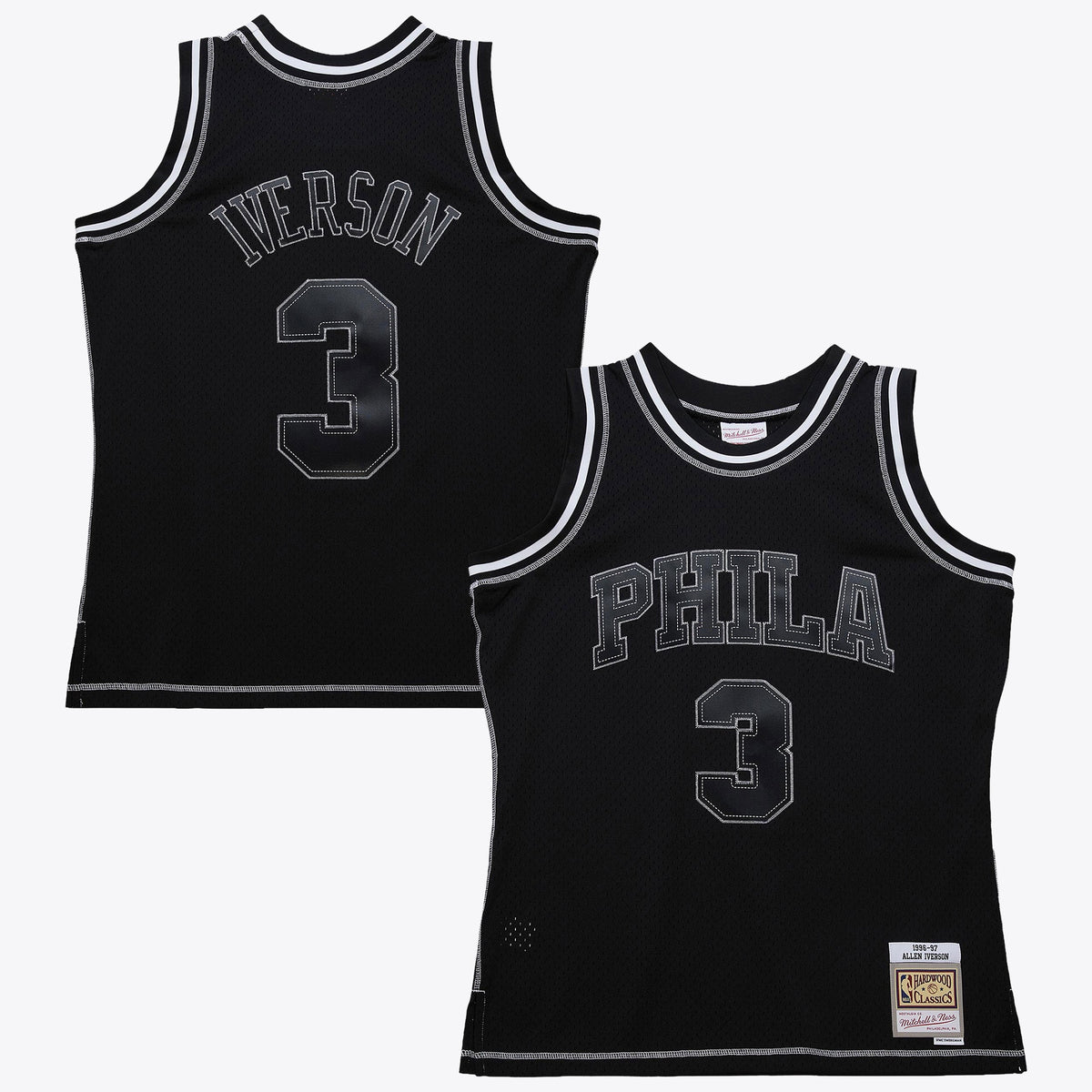 Philadelphia 76ers Allen Iverson 1996 Contrast 2K Swingman Basketball Jersey- Black basketball fan jersey