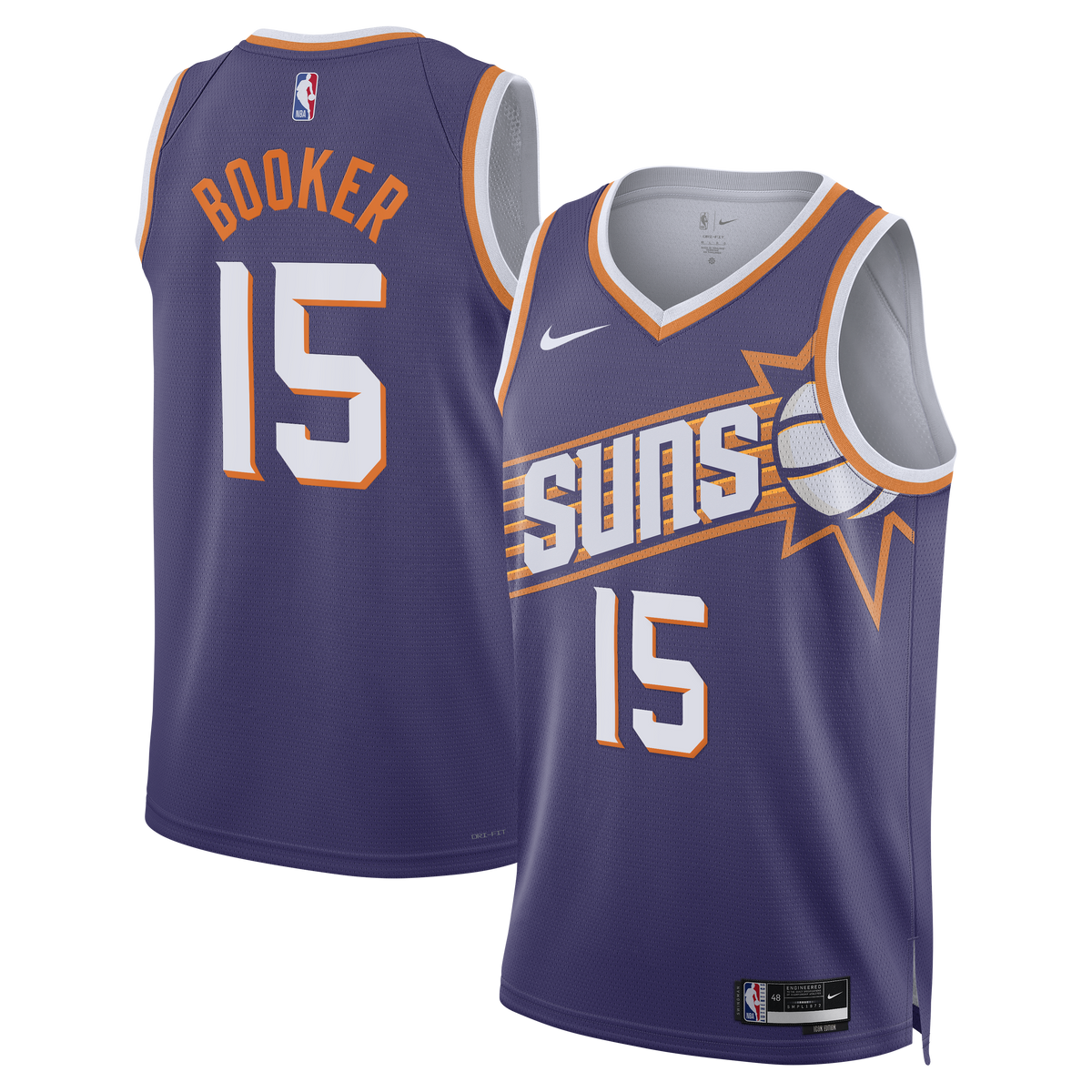 Phoenix Suns Icon Edition Swingman Basketball Jersey- Purple- Devin Booker- Unisex basketball fan jersey