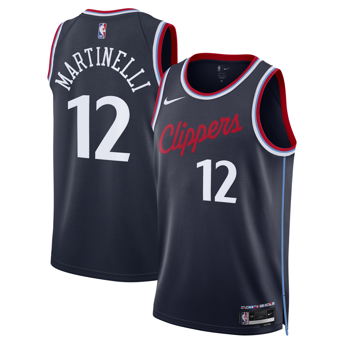 Los Angeles Clippers Replica Icon Edition Swingman Basketball Jersey- Navy- Nick Martinelli- Unisex basketball fan jersey
