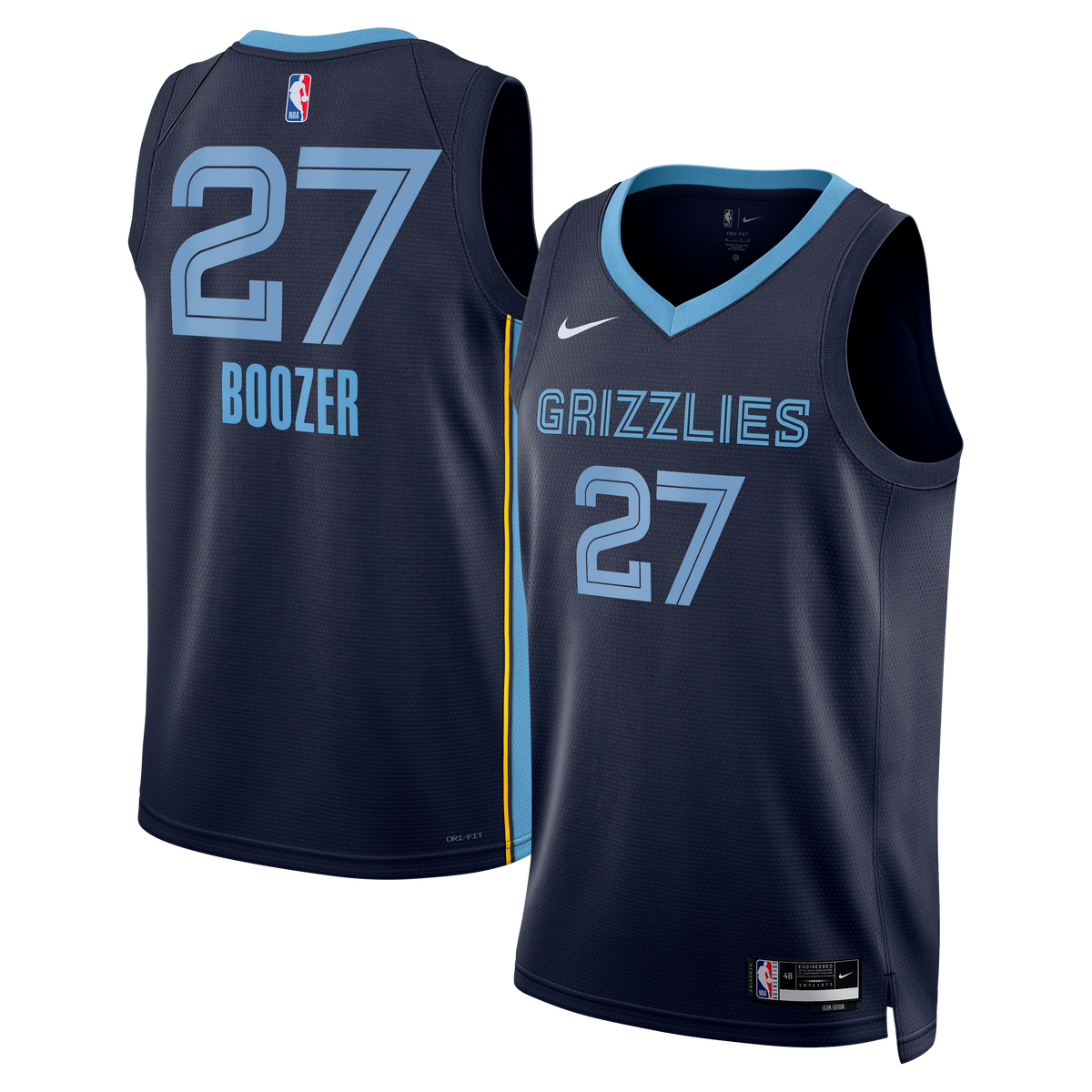 Memphis Grizzlies Icon Swingman Basketball Jersey- Black- Cameron Boozer- Unisex basketball fan jersey