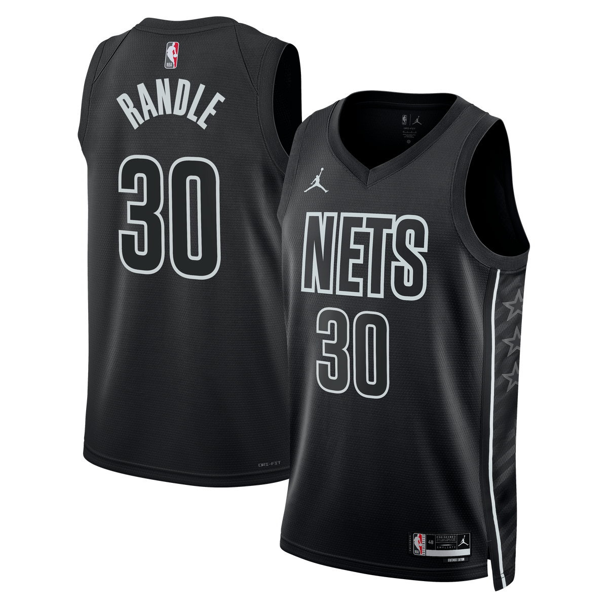 Brooklyn Nets Brand Statement Edition Swingman Basketball Jersey- Black- Julius Randle- Unisex basketball fan jersey