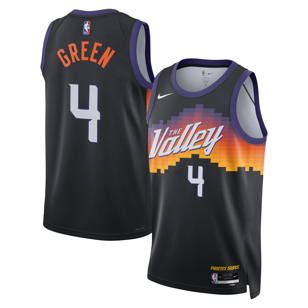 Phoenix Suns 2025/26 City Edition Swingman Basketball Jersey- Black- Jalen Green- Unisex basketball fan jersey