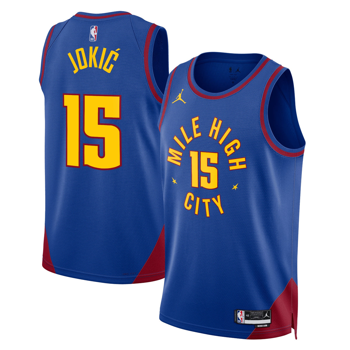 Denver Nuggets Statement Edition Swingman Basketball Jersey- Blue- Nikola Jokic- Unisex basketball fan jersey