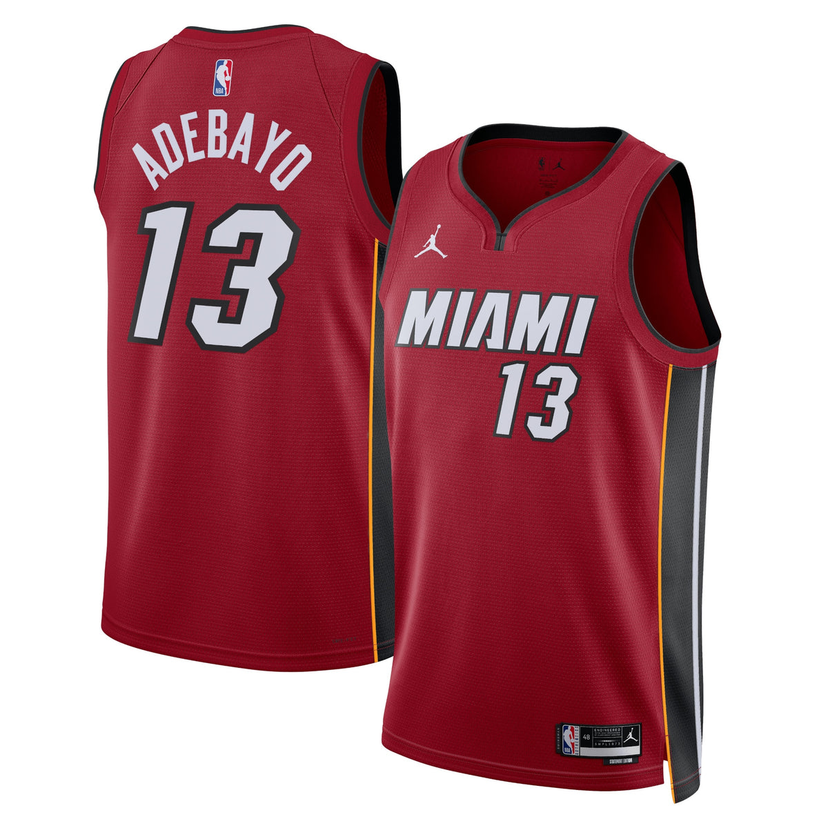 Miami Heat Statement Edition Swingman Basketball Jersey- Red- Bam Adebayo- Unisex basketball fan jersey