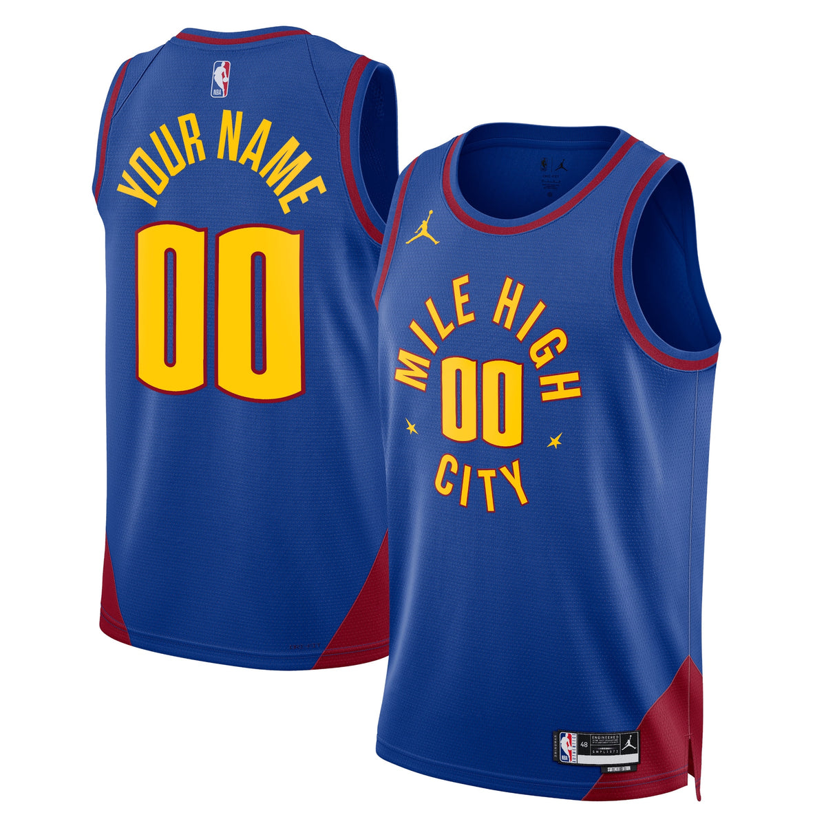 Denver Nuggets Statement Swingman Basketball Jersey- Custom- Unisex basketball fan jersey