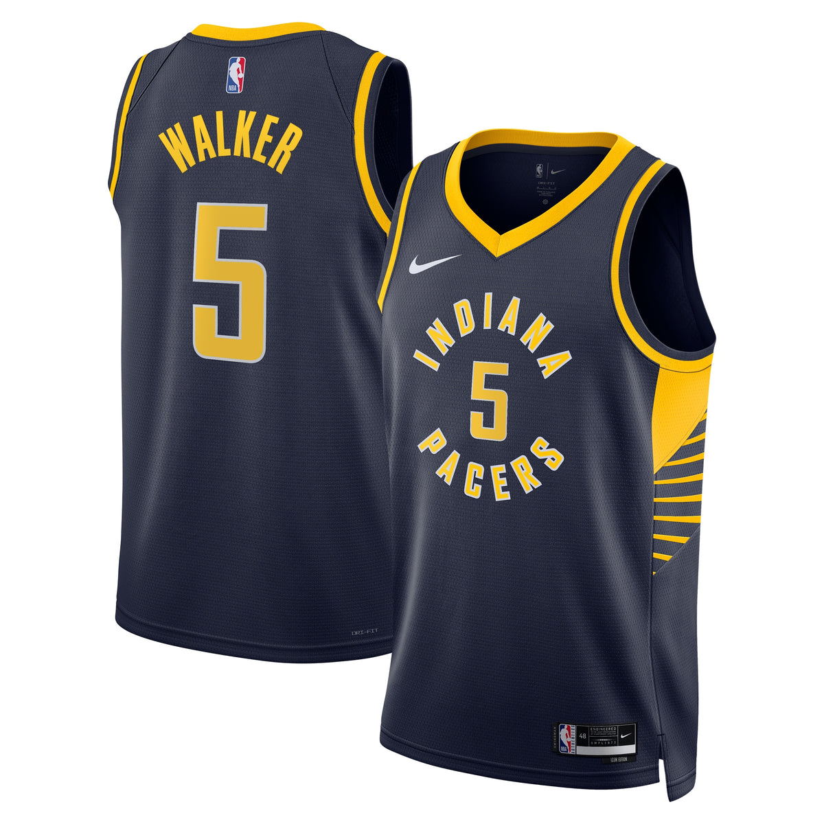 Indiana Pacers Icon Edition Swingman Basketball Jersey- Navy- Jarace Walker- Unisex basketball fan jersey