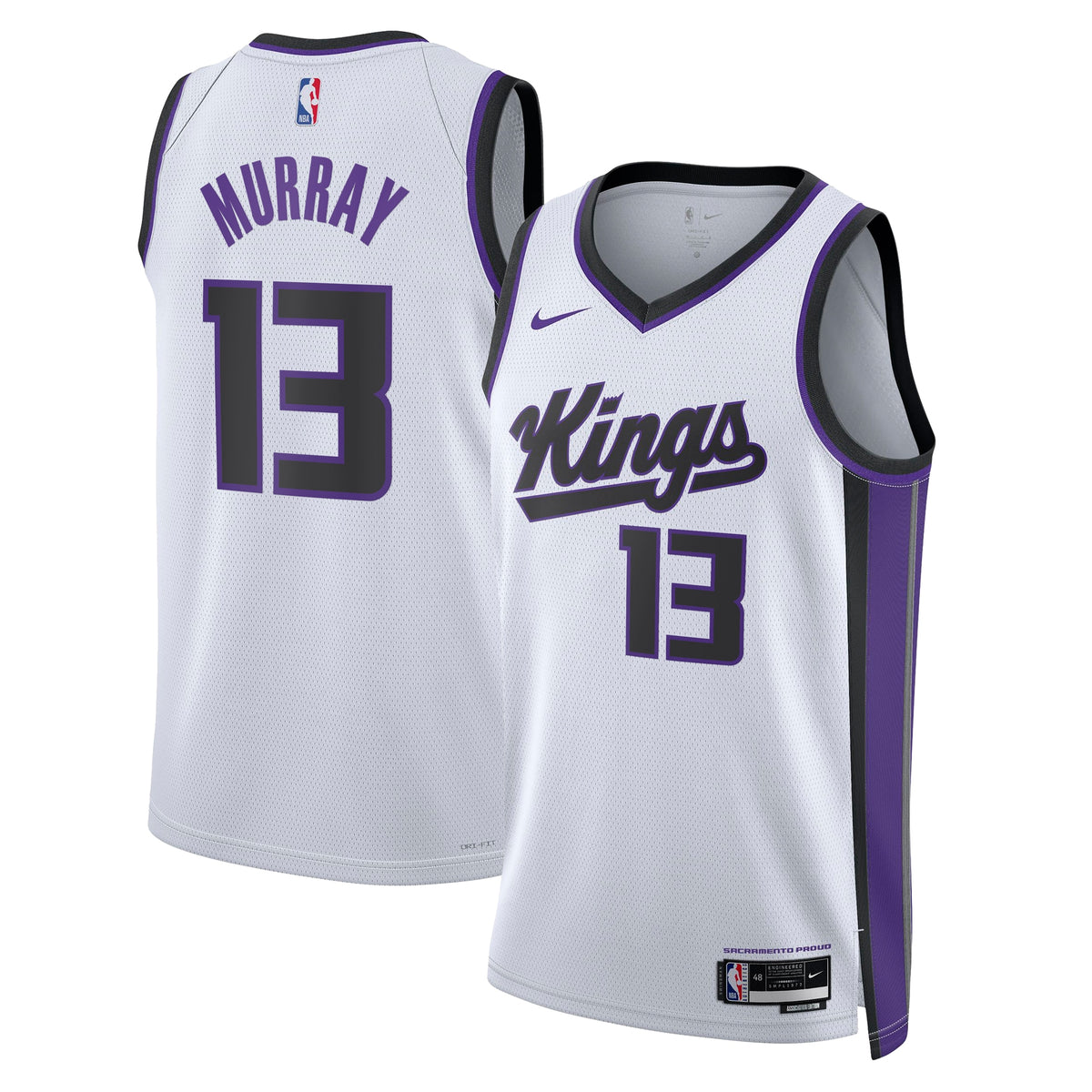 Sacramento Kings Association Edition Swingman Basketball Jersey- White- Keegan Murray- Unisex basketball fan jersey
