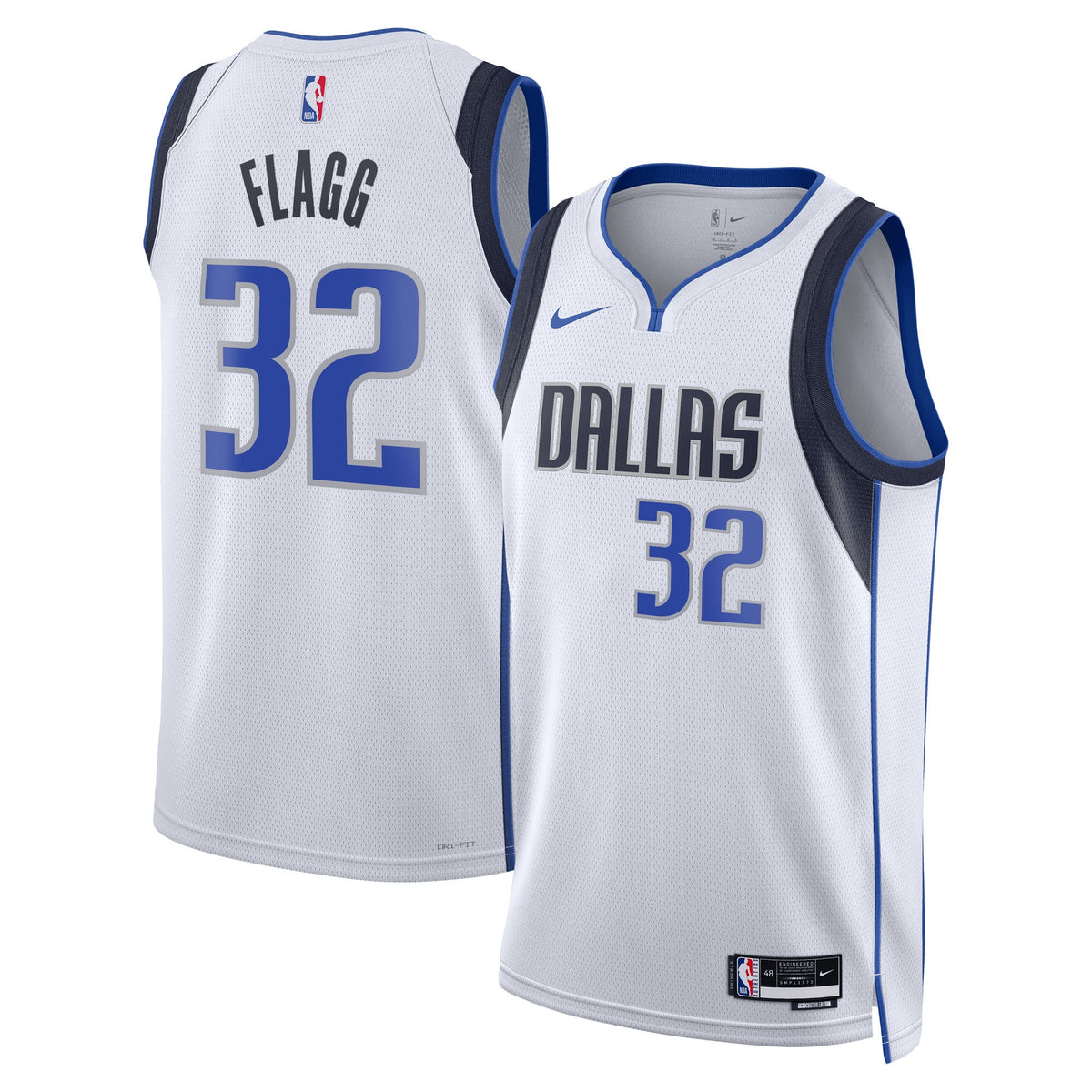 Dallas Mavericks Association Edition Swingman Basketball Jersey NBA 2025 First Round Draft Pick- White- Cooper Flagg- Unisex