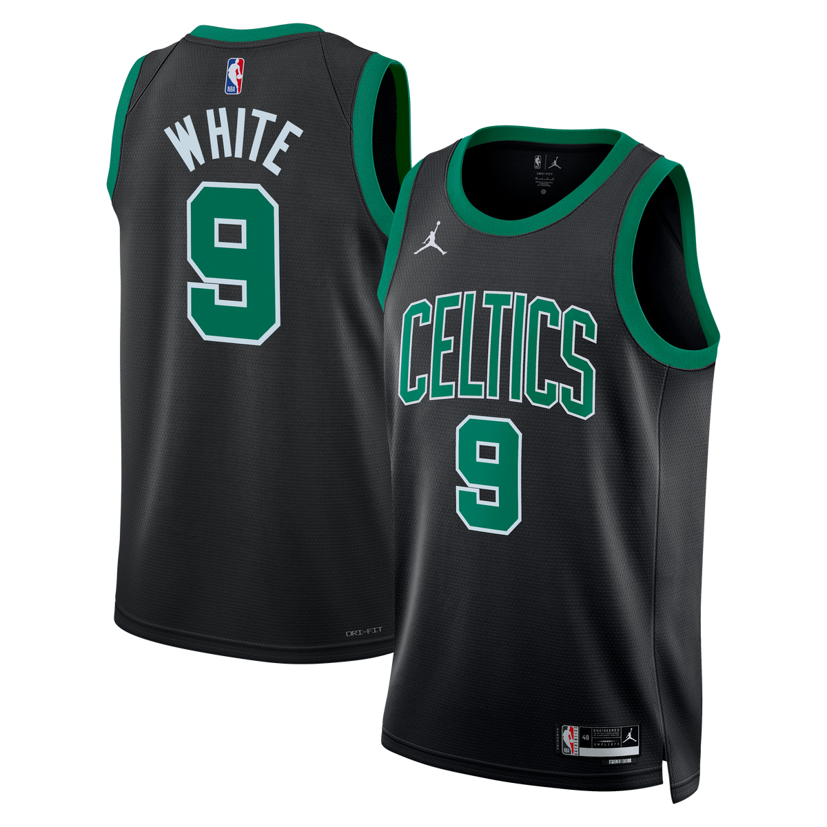 Boston Celtics Brand Statement Edition Swingman Basketball Jersey- Black- Derrick White- Unisex basketball fan jersey