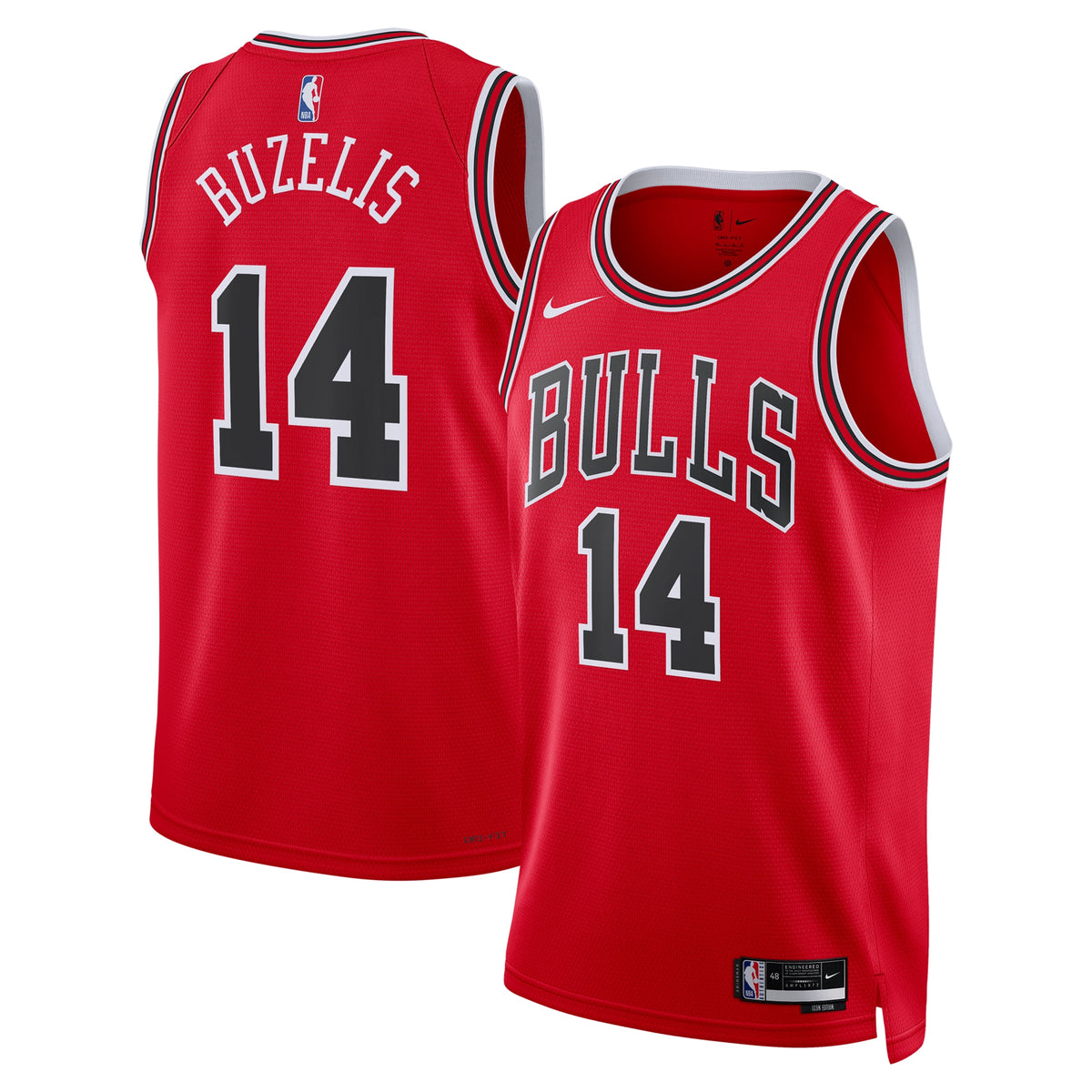 Chicago Bulls Icon Swingman Basketball Jersey- Red- Matas Buzelis- Unisex basketball fan jersey