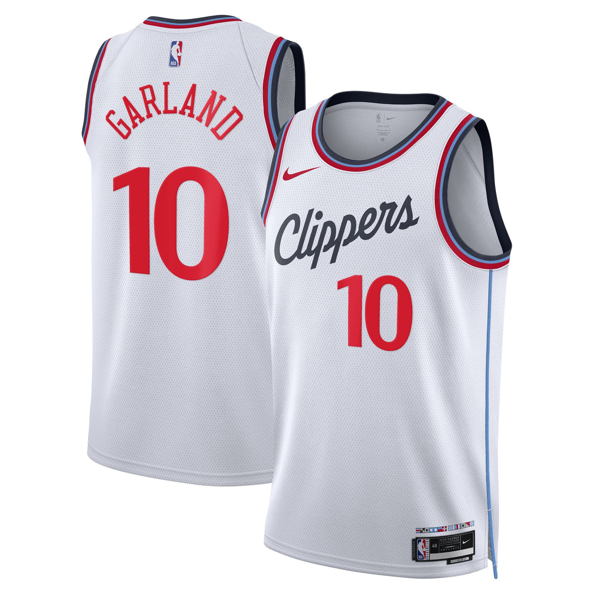 Los Angeles Clippers Association Edition Swingman Basketball Jersey- White- Darius Garland- Unisex basketball fan jersey