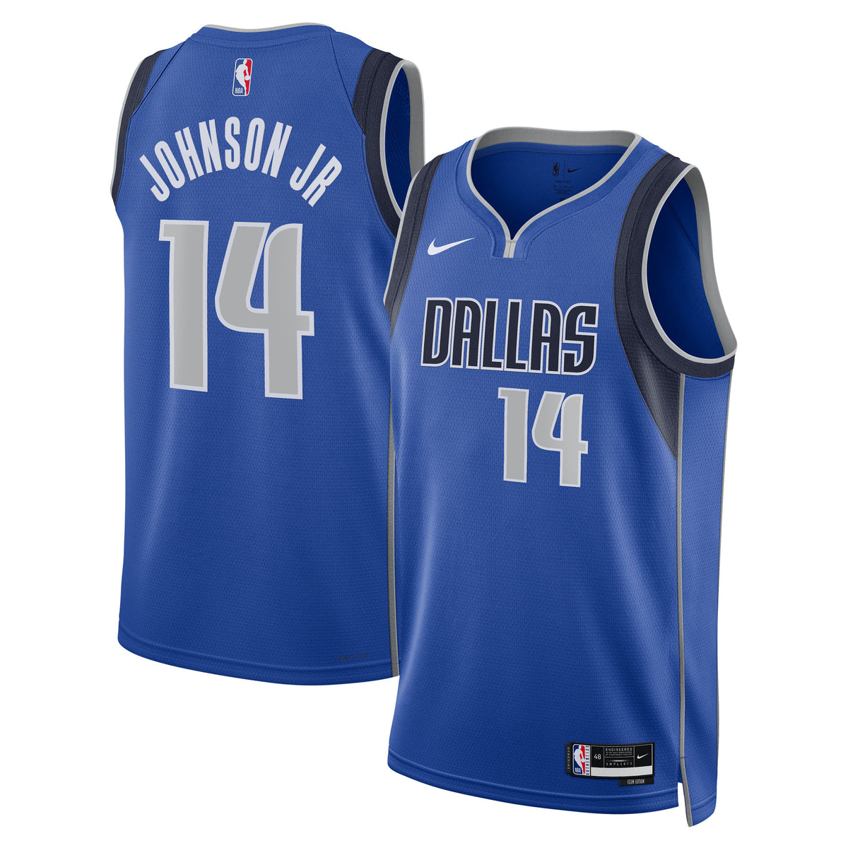 Dallas Mavericks Icon Swingman Basketball Jersey- Blue- Morez Johnson Jr.- Unisex basketball fan jersey