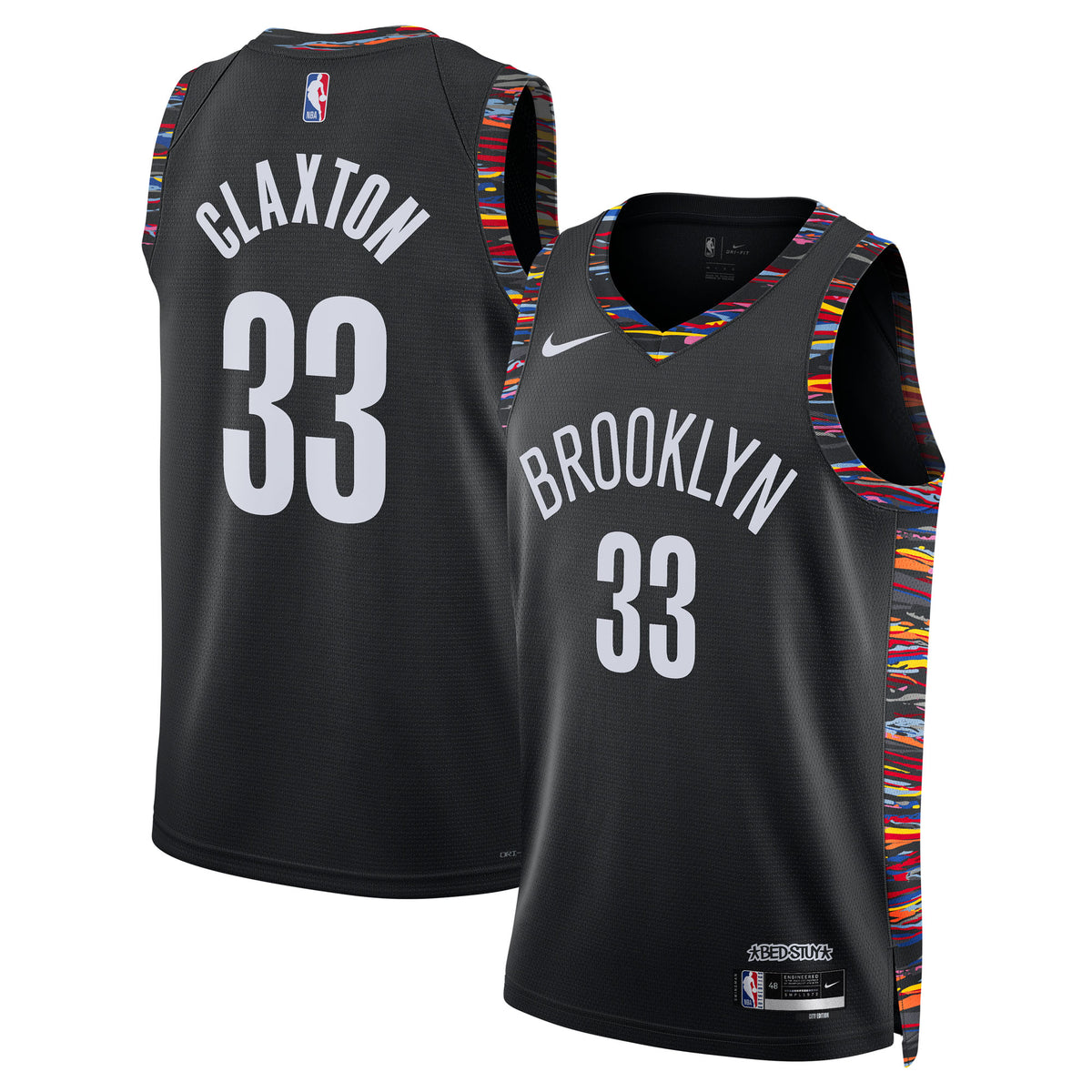 Brooklyn Nets 2025/26 City Edition Swingman Basketball Jersey- Black- Nic Claxton- Unisex basketball fan jersey