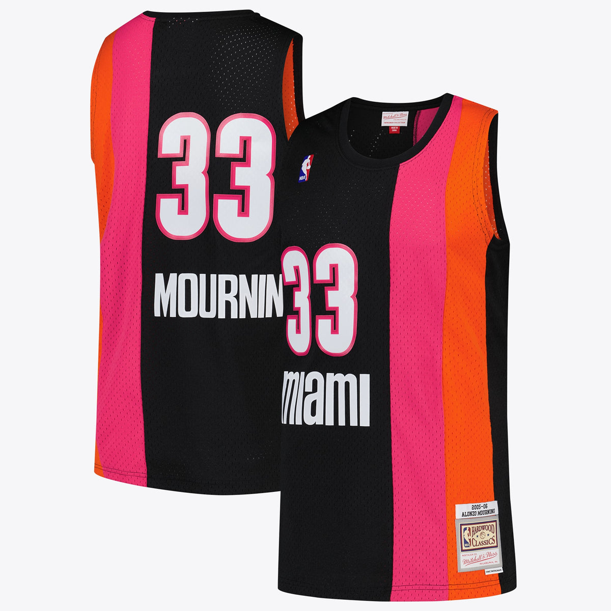 Miami Heat NBA Alonzo Mourning Hardwood Classics Road Basketball Jersey By basketball fan jersey