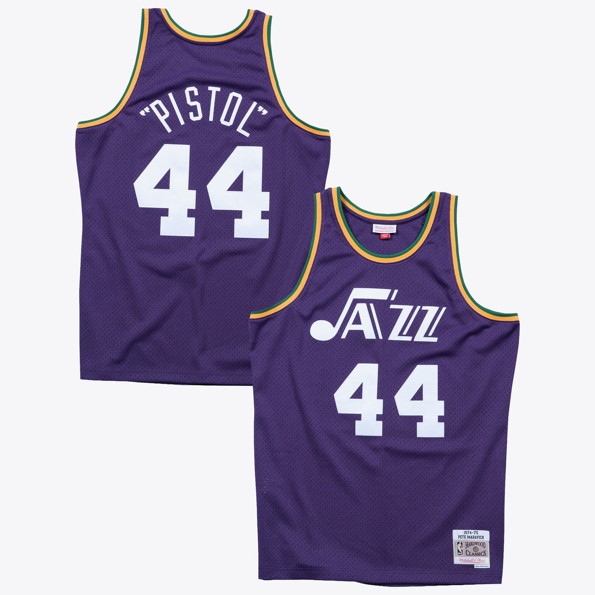 New Orleans Jazz Pete Maravich 1974 Swingman Road Authentic Basketball Jersey- Purple basketball fan jersey