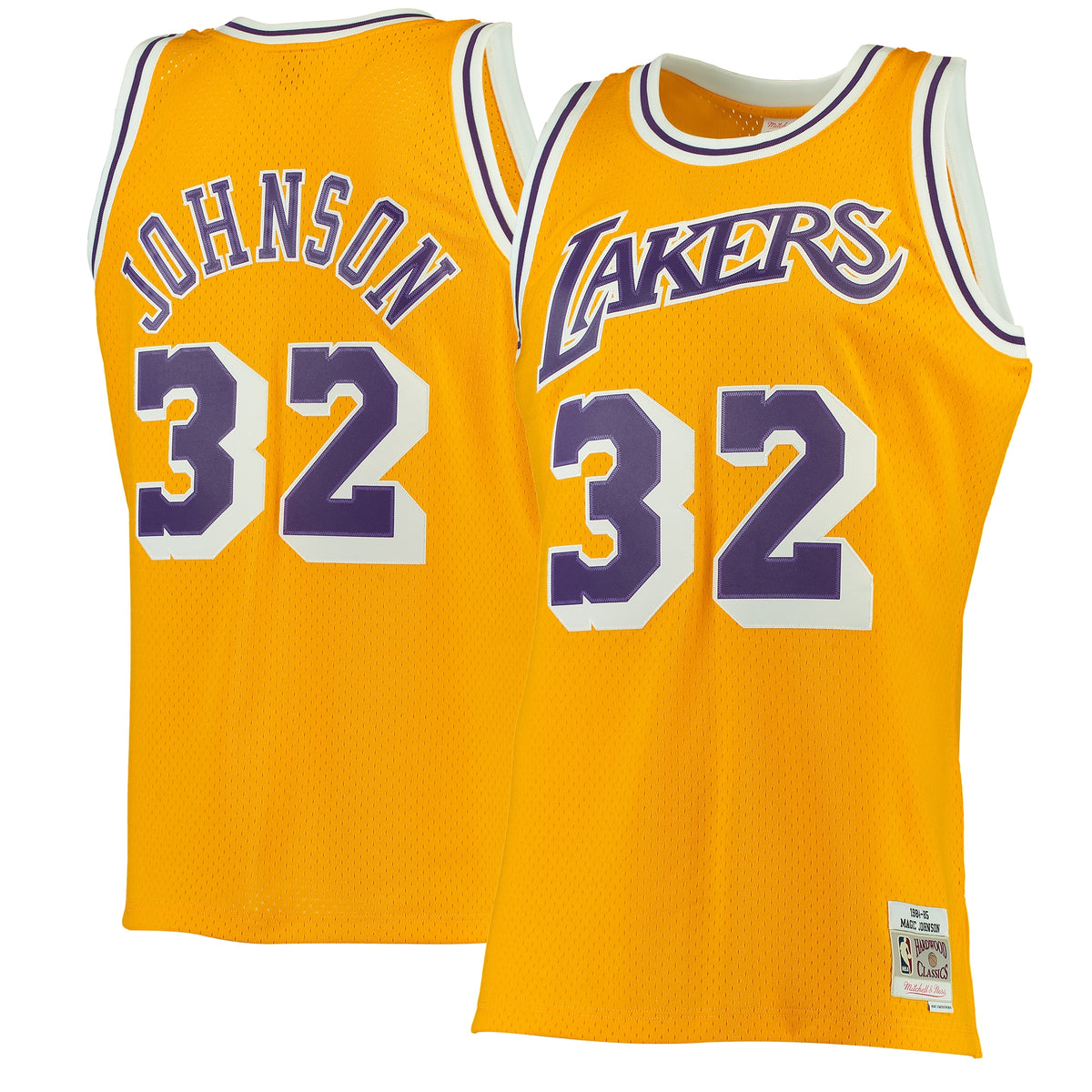 Magic Johnson Gold Los Angeles Lakers 1984- 85 Hardwood Classics Swingman Basketball Jersey basketball fan jersey
