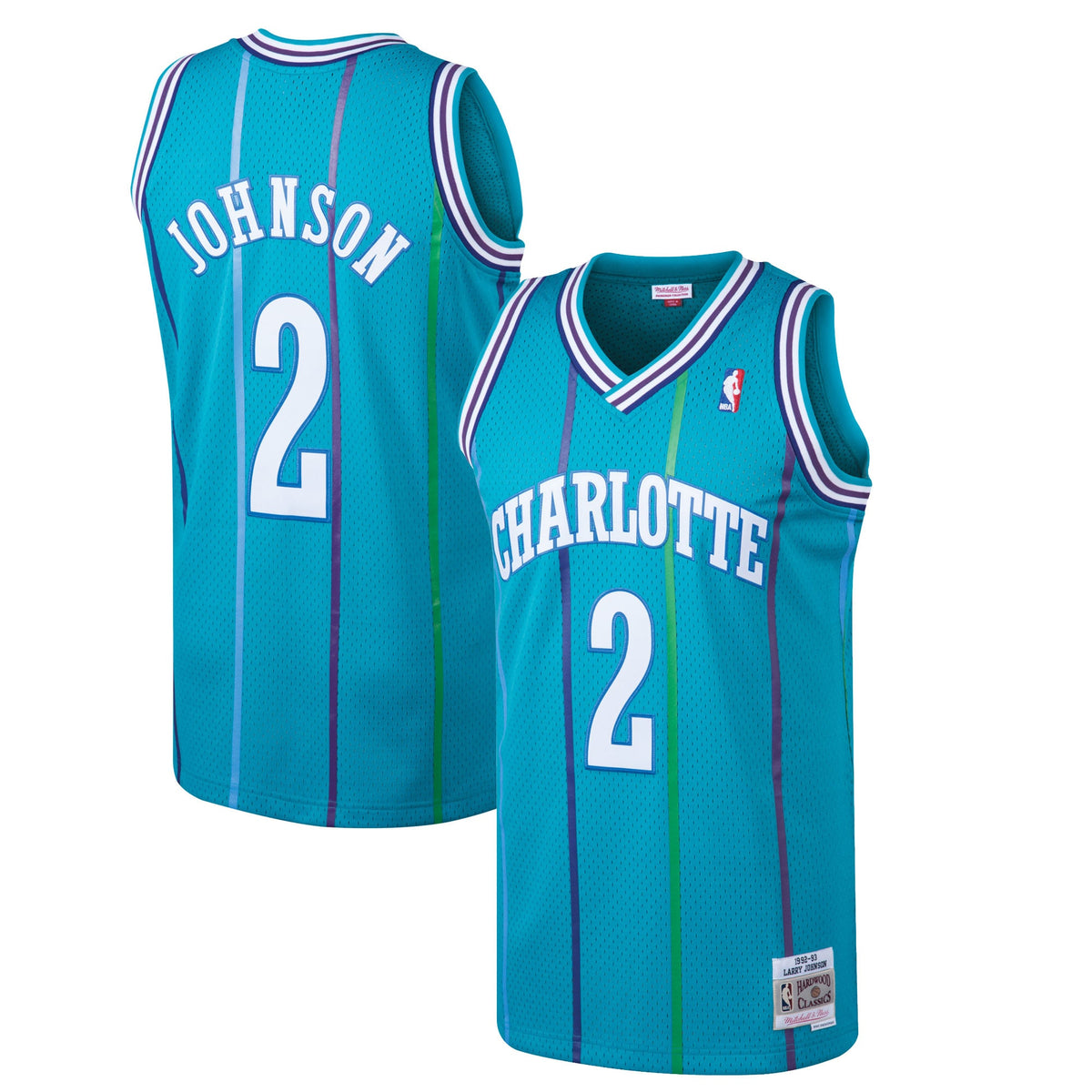 Larry Johnson Teal Charlotte Hornets 1992- 93 Hardwood Classics Swingman Basketball Jersey basketball fan jersey