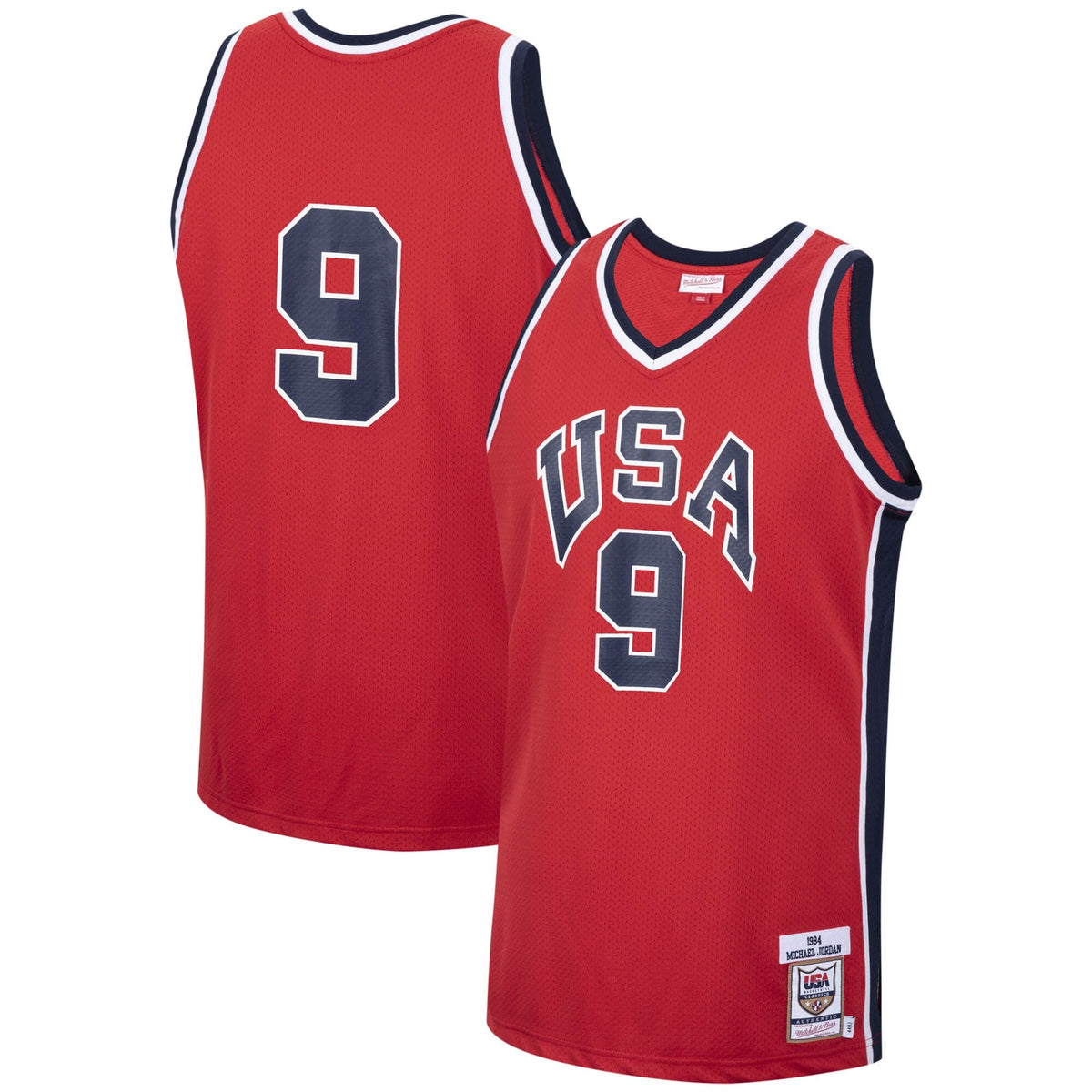 USA 1984 Michael USA Basketball Authentic Alternate Basketball Jersey By- Red basketball fan jersey