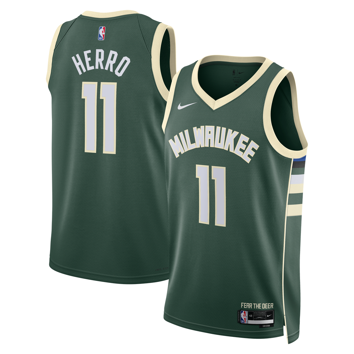 Milwaukee Bucks Icon Edition Swingman Basketball Jersey- Hunter Green- Tyler Herro- Unisex basketball fan jersey