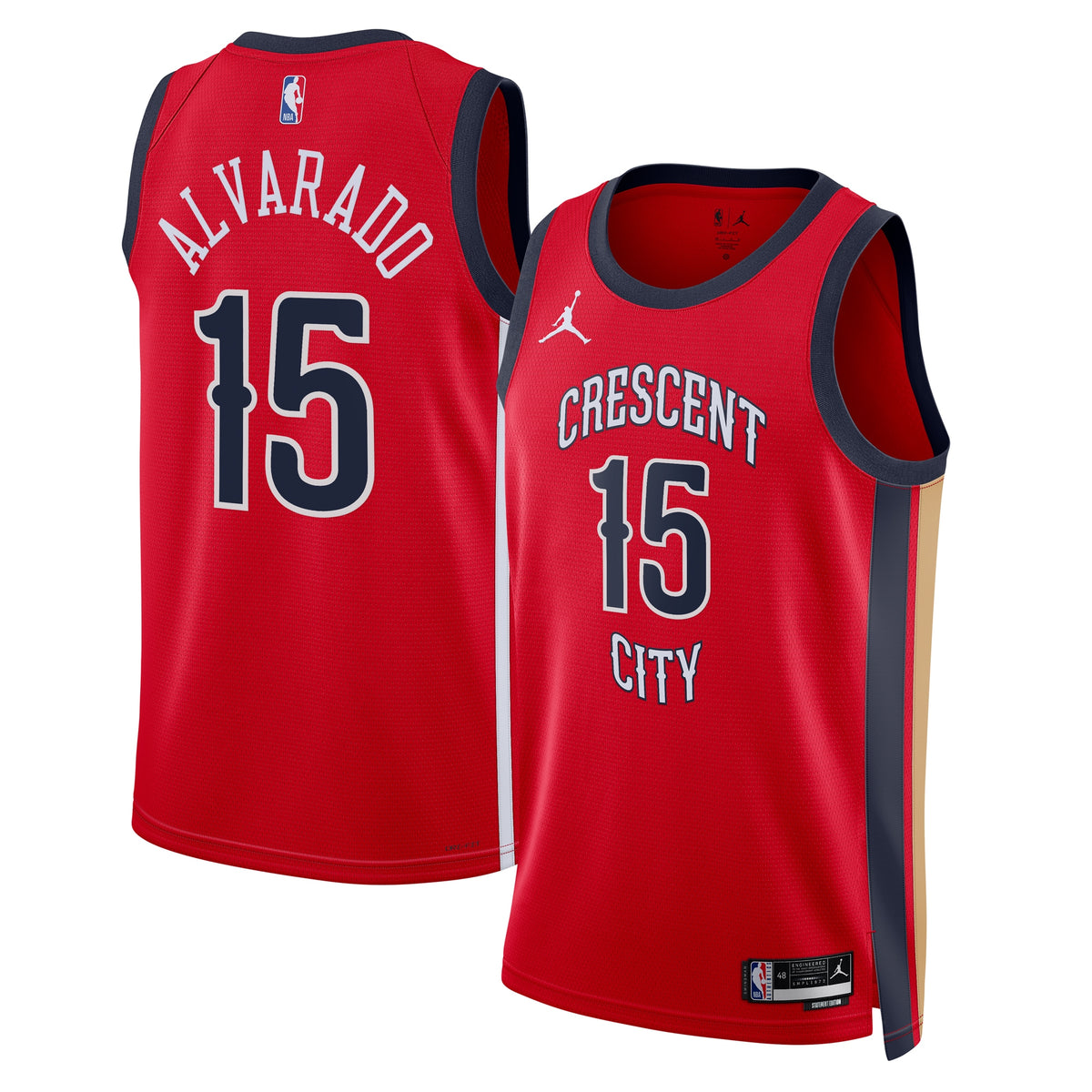 New Orleans Pelicans Brand Statement Edition Swingman Basketball Jersey- Red- Jose Alvarado- Unisex basketball fan jersey