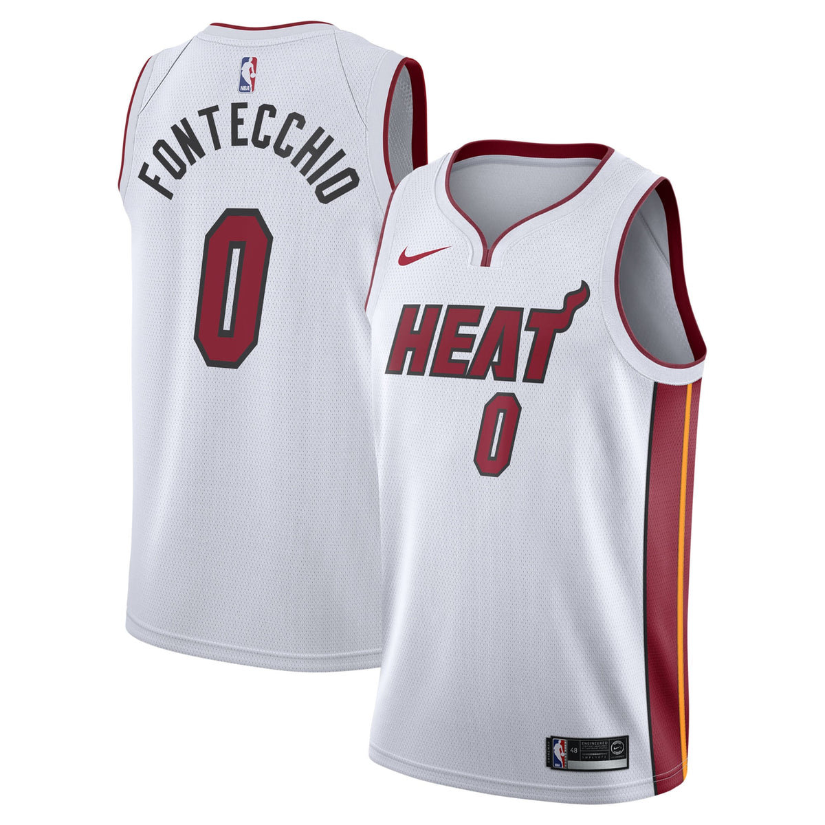 Miami Heat Association Edition Swingman Basketball Jersey- White- Simone Fontecchio- Youth basketball fan jersey