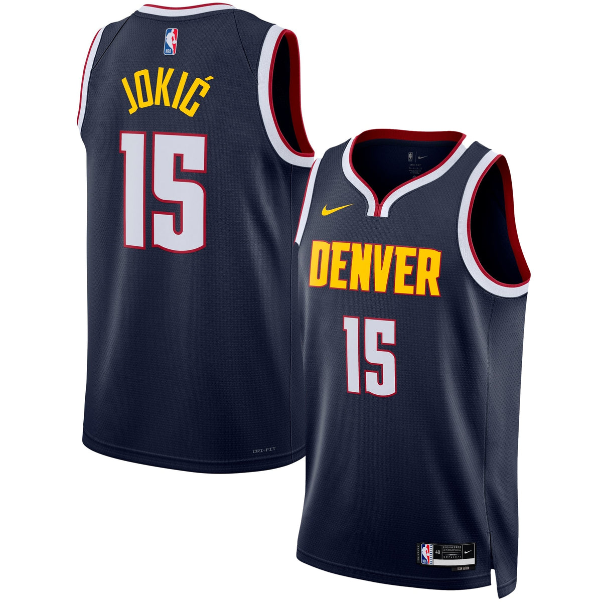 Denver Nuggets Icon Edition Swingman Basketball Jersey- Nikola Jokic- Unisex basketball fan jersey