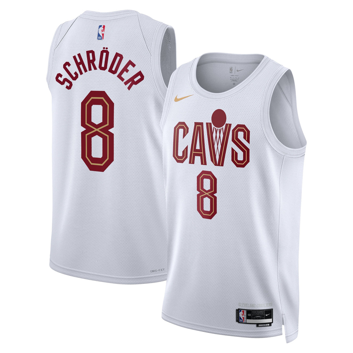 Cleveland Cavaliers Association Edition Swingman Basketball Jersey- White- Dennis Schröder- Unisex basketball fan jersey
