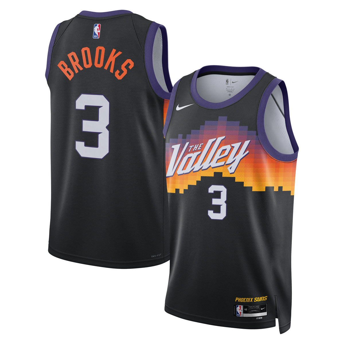 Phoenix Suns 2025/26 City Edition Swingman Basketball Jersey- Black- Dillon Brooks- Unisex basketball fan jersey