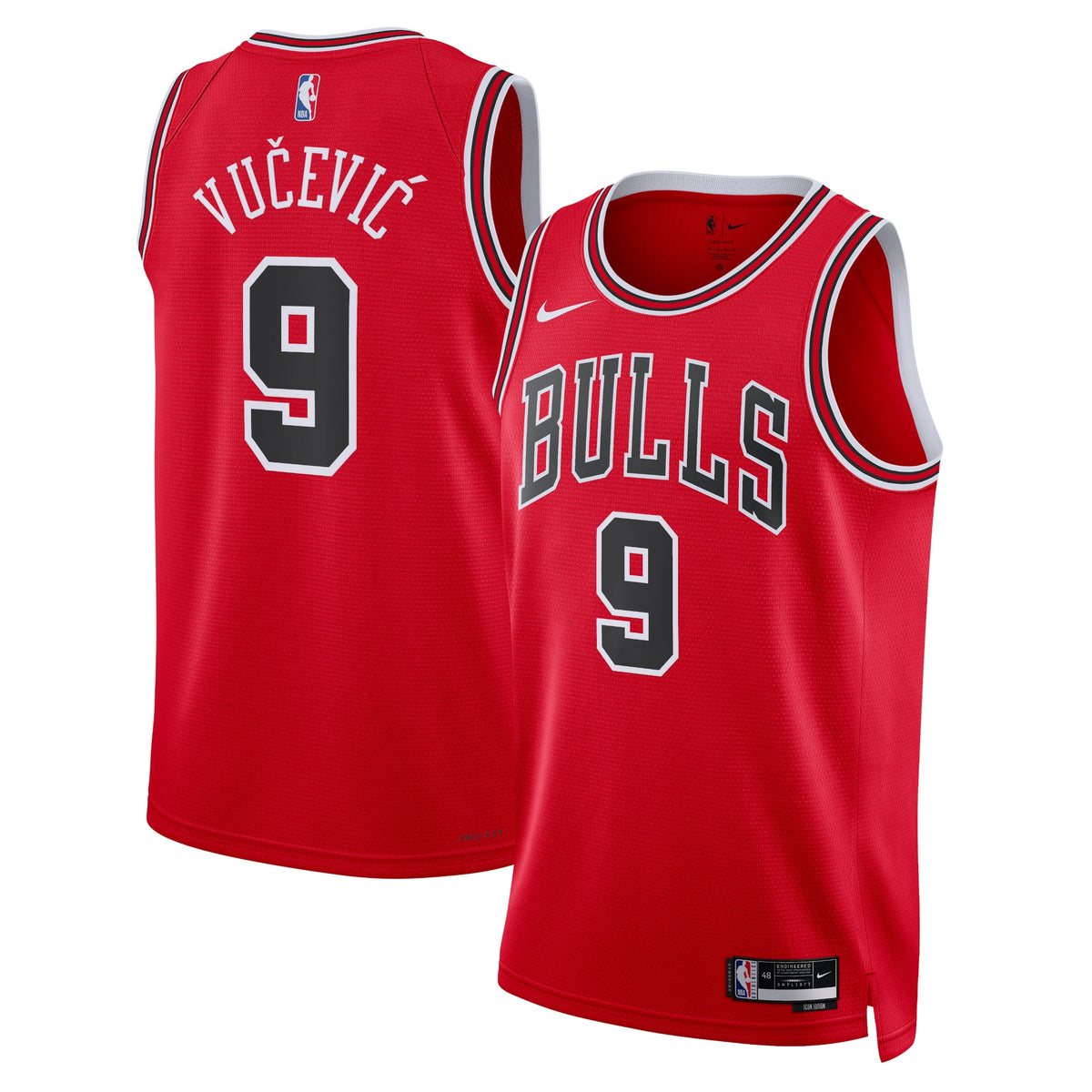 Chicago Bulls Icon Edition Swingman Basketball Jersey- Red- Nikola Vučević- Unisex basketball fan jersey