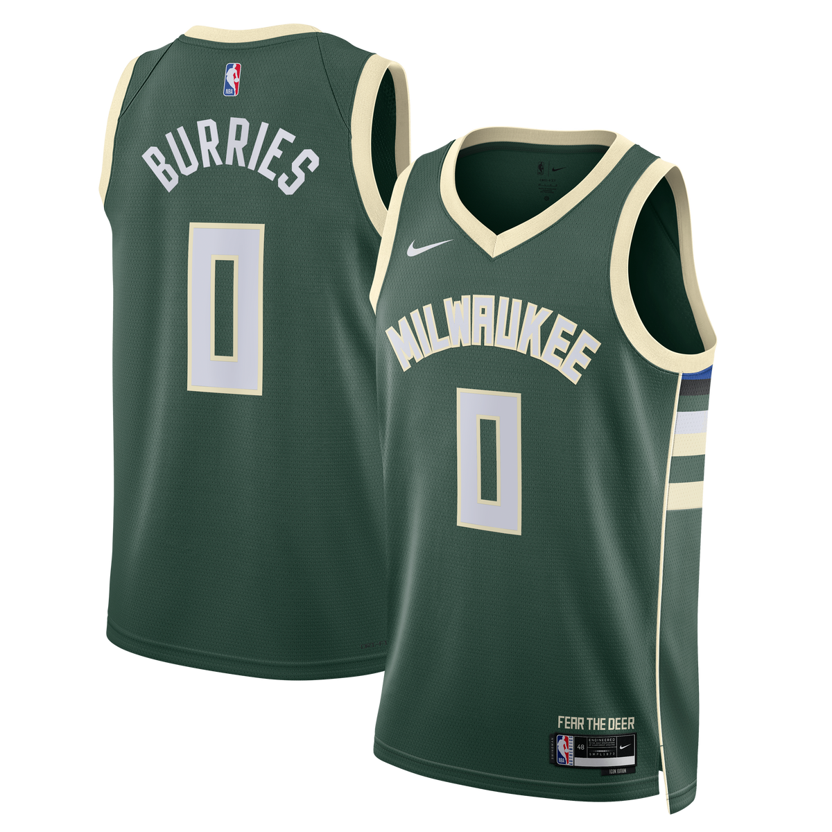 Milwaukee Bucks Icon Swingman Basketball Jersey- Green- Brayden Burries- Unisex basketball fan jersey