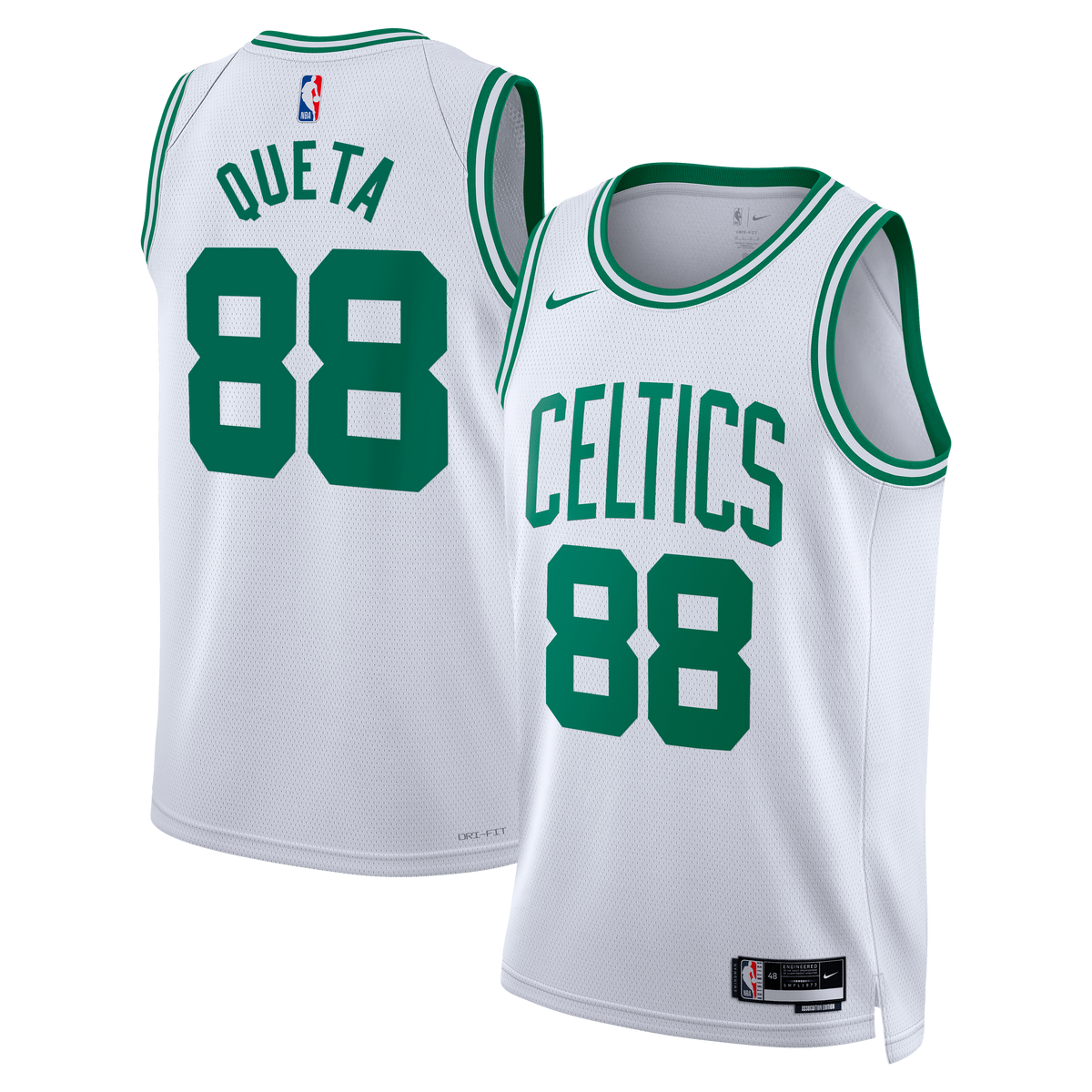 Boston Celtics Association Edition Swingman Basketball Jersey- White- Neemias Queta- Unisex basketball fan jersey